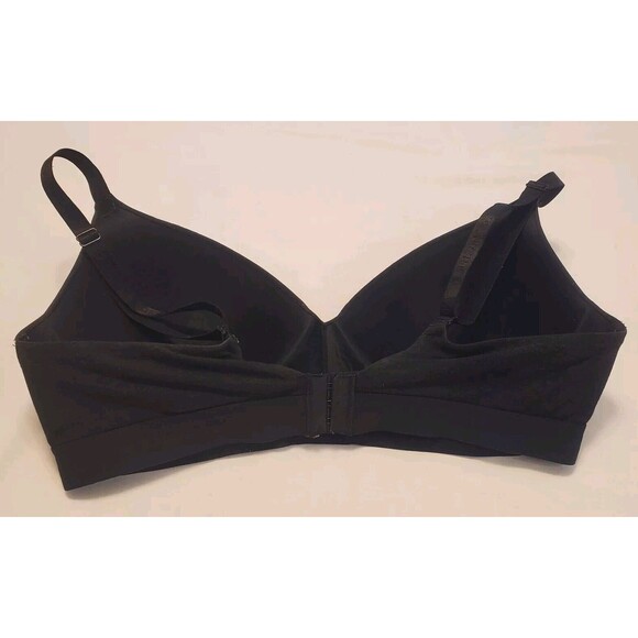 VICTORIA'S SECRET T-SHIRT LIGHTLY LINED WIRELESS RHINESTONE LOGO 38D BLACK - Picture 3 of 7